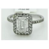 14kt Gold Emerald Cut 2.64 ct Diamond Ring