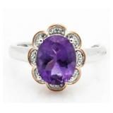 $600 Platilite Amethyst Dinner Ring