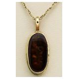 14kt Gold Vintage Agate Estate Pendant