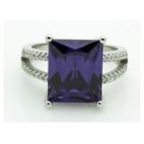 Step Cut 6.50 ct Amethyst Designer Ring