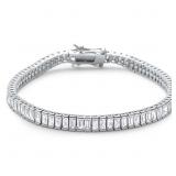 Elegant 16.00 ct White Topaz Baguette Bracelet