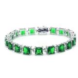 Princess Cut 24.00 ct Emerald Tennis Bracelet