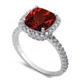 Cushion Cut 3.85 ct Ruby Designer Ring