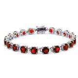 Brilliant Round 18.00 ct Garnet Tennis Bracelet