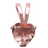 Morganite Heart Solitaire Pendant