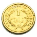 1852 Type 1 Liberty $1 Gold Piece