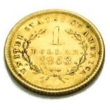 1853 Type 1 Liberty $1 Gold Piece