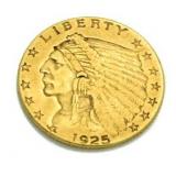 1925-D Indian $2.50 Gold Piece