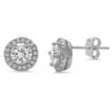 Gorgeous 2.00 ct White Topaz Solitaire Earrings