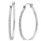 Quality 2.00 ct White Topaz Hoop Earrings