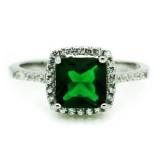 Cushion Cut 2.25 ct Emerald Solitaire Ring