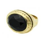 Oval 12.50 ct Onyx Hammered Designer Ring