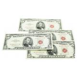 (4) 1963 Red Seal $5 Bank Notes