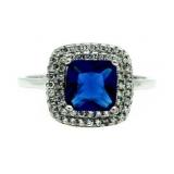 Cushion Cut Sapphire Dinner Ring