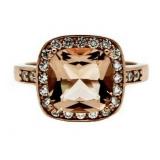 Cushion Cut 4.10 ct Morganite Designer Ring