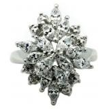 Fancy 2.50 ct White Topaz Cluster Ring