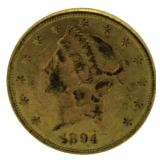 1894 Liberty Head AU-BU $20 Gold Piece