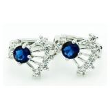 9Kt Gold Sapphire Designer Earrings