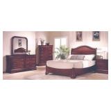 Austin Queen 5 pc Large Louis Philippe Bedroom Set