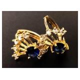 9Kt Gold Gorgeous Sapphire Designer Earrings