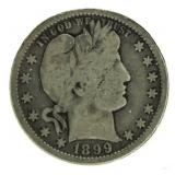 1899 Barber Silver Quarter