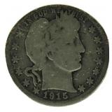 1915 Barber Silver Quarter