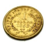 1853 Type 1 Liberty Head $1 Gold Piece