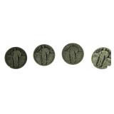 (4) 1925, 26, 27, 28 Standing Liberty Quarters