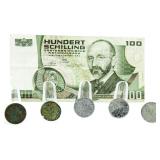 Austrian Hundert Shilling & Coins