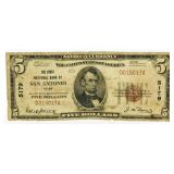 1928 San Antonio $5 Federal Reserve Bank Note