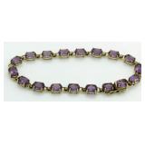 10kt Gold 12.00 ct Amethyst Tennis Bracelet