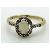 10kt Gold Opal & Diamond Designer Ring