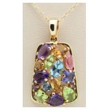 14kt Gold 5.50 ct Gemstone Designer Pendant