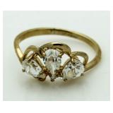 10kt Gold White Topaz Constallation Ring