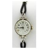 14kt Gold Antique Lady Hamilton Diamond Watch
