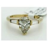 14kt Gold Pear Cut 1.70 ct Diamond Ring