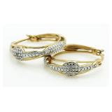 Beautiful Diamond Accent Hoop Earrings