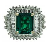 18kt Gold Quality 5.57 ct Emerald & Diamond Ring