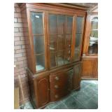 Mahogany Bow Front Mid Century China Cabinet