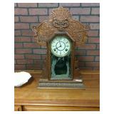 Antique Oak Mantle Clock