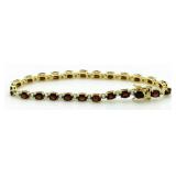 Genuine 8.80 ct Garnet & Diamond Tennis Bracelet