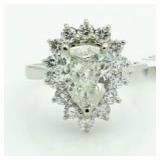 14kt Gold Pear Cut 2.75 ct Diamond Ring