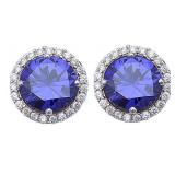 Brilliant 4.00 ct Tanzanite Solitaire Earrings