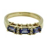 14kt Gold Baguette Tanzanite & Diamond Ring