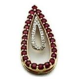 14kt Gold Genuine 2.00 ct Ruby & Diamond Pendant