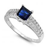 Princess Cut Sapphire Designer Ring