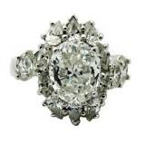 Oval 8.40 ct White Topaz Designer Ring