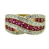 14kt Gold Pink Sapphire & Diamond Ring