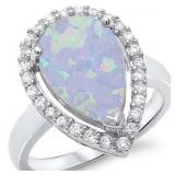 Pear Cut 4.81 ct Fire Opal Designer Ring