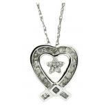 10kt Gold 1/3 ct Diamond Heart Pendant